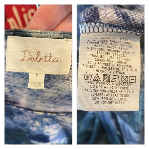 Anthropologie watercolor ruffled top - Picture 13 of 13